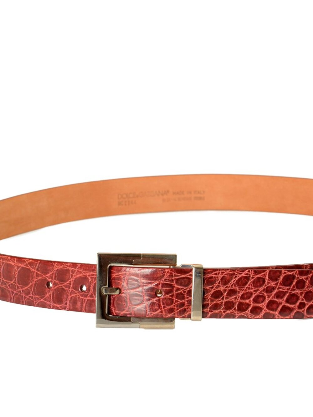 Dolce & Gabbana 100% Crocodile Leather Belt US 44 IT 110